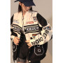 Detachable Motorcycle Jacket Women's High Quality Embroidery/ Hip hop Trend American Jacket