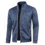 Men's Zipper Knit Long Sleeves Thin Cashmere Fashion Top Sweater Coat