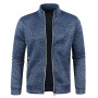 Men's Zipper Knit Long Sleeves Thin Cashmere Fashion Top Sweater Coat