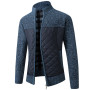 Men's Jacket Slim Fit Stand Collar Zipper Jacket Men Solid Thick Warm Sweater