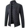 Men's Jacket Slim Fit Stand Collar Zipper Jacket Men Solid Thick Warm Sweater