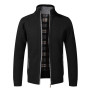Top Quality Men's Jacket Slim Fit Stand Collar Zipper Jacket Solid Cotton Thick Warm Sweater