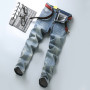 Slim Fit Men's Jeans Business Casual Elastic Straight Denim Pants High Quality Trousers