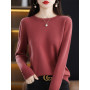 Wool Cashmere Sweater Ladies /Crew Neck Pullover Knitted