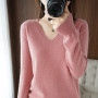 Women's V-neck Casual Knitted Long Sleeve Women Sweater