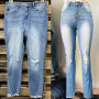 High Waisted Pants for Women /Ripped Denim