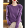 New Wool Blend Sweater Woman/Casual Knitted Tops Cashmere Female Sweater