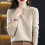 Pure Wool Half-neck Pullover Sweater Woman