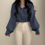 Vintage Blouses Wome/Sleeve Loose Blouse Tops
