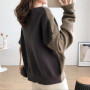 Diagonal Collar Patchwork Buttons Sweater/Knitted Cardigan