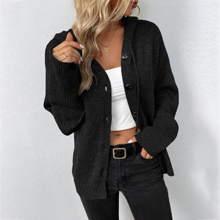 Button Cardigan Warm Thick Hooded Sweater/Jacket