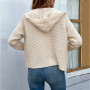 Hooded Open Stitch Sweaters Coat/ Streetwear Knitted Cardigan