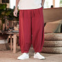 Men's Pants Cotton and Linen New Solid Color Trousers Loose Fitness Baggy Streetwear Plus Size M-5XL