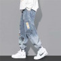 Fashion Jeans Men Women Loose Cartoon Trousers Neutral Jean Streetwear Casual Wide Jeans Pants Hip Hop