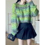 Twist Soft Waxy Sweater Women's / Loose Short Knitted Tops