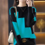Black and White Contrast Splicing Sweater