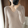 Women's Sweater Knitted Pullovers V-neck Slim Fits