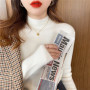 Women's Sweater  Knitted Cotton Tops for Women/Slimming Long Sleeve Top Women