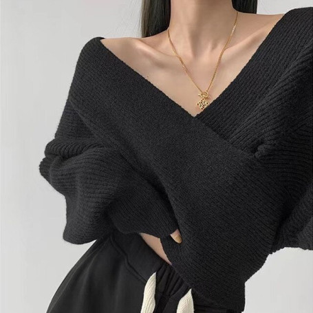 Fashion Sexy Big Cross Knitted Sweaters Women