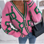 Women Cardigan Knitted Sweater /Warm Embroidery Fashionry