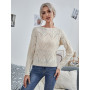 Hollow Out Knit Pullovers Crewneck Sweater