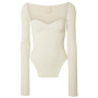 Side Split Knitted Women's Sweater Square Collar Long Sleeve Sweaters