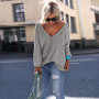 Sweaters Women Fashion Warm Pullover/V-Neck Design/Knitted
