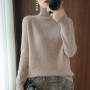 Women Turtleneck Wool Sweater Knitted Pullllover Sweater