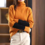 High Collar Loose Casual Patchwork Sweater Top Women