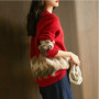 Diamond Long-sleeved Rabbit Fur Sweater/Slim Woman