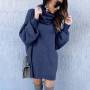 Women Oversized Turtleneck Sweater/ Long Sleeve Sweater Dress