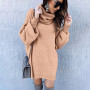 Women Oversized Turtleneck Sweater/ Long Sleeve Sweater Dress