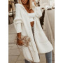 knitted back letter long cardigan / women hooded double pocket loose long sleeve cardigan