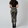 Cargo Pants Women High Waist Military Camouflage Printed