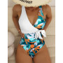 One Piece Swimsuit Tropical Print