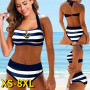 New Female Summer Striped Print Bikini Sets /Swimsuit