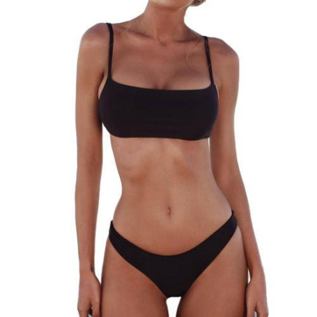 Hot Sale Sexy Bikini Women Swimwear/ High Waist Sexy Bikini Pure Color Women Swimsuit Padded