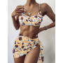 New Sexy Leopard Print Bikini Three-Piece Swimsuit women