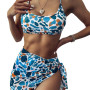 New Sexy Leopard Print Bikini Three-Piece Swimsuit women