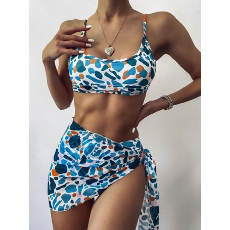 New Sexy Leopard Print Bikini Three-Piece Swimsuit women