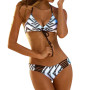 Two-piece Sexy Beachwear Strap Low Printed   Swimsuit