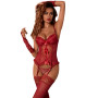 Female Lingerie Set, Lace Floral Spaghetti Strap Brassiere+ Panties+ Gloves