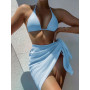 3 Pieces Bikini Set Halter Swimsuit Women's Swimming Suit