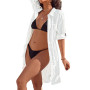 Bikini Cover-Ups Solid Half Sleeve/Beach CoverUp