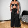 Lady Chain Halter Wide Leg Pants Sexy Set Camisole