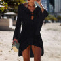 Popular Beach Cover Up Flared Sleeves Sun Protection