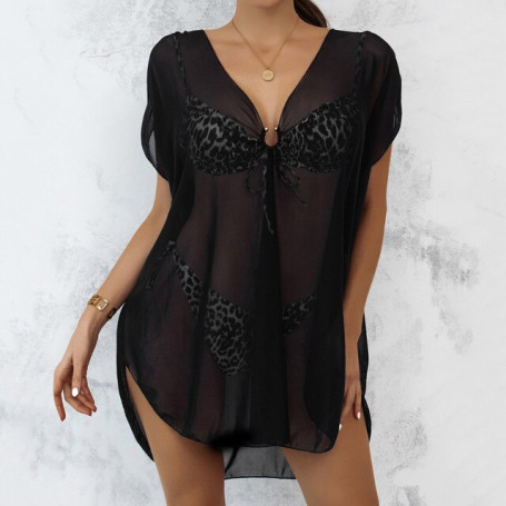 Sxey Short Sleeve See Through Top Women /Bechwear