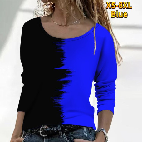 Plus Size Gradient Printed Crewneck Dress Top