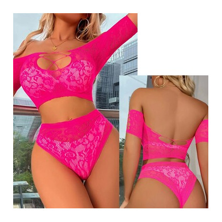 Clubwear See Through Crochet Dress Woman