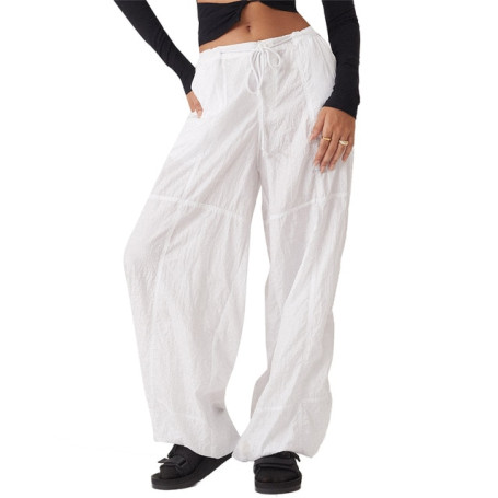 Womens  Cargo Pants Drawstrings Baggy Low Waist